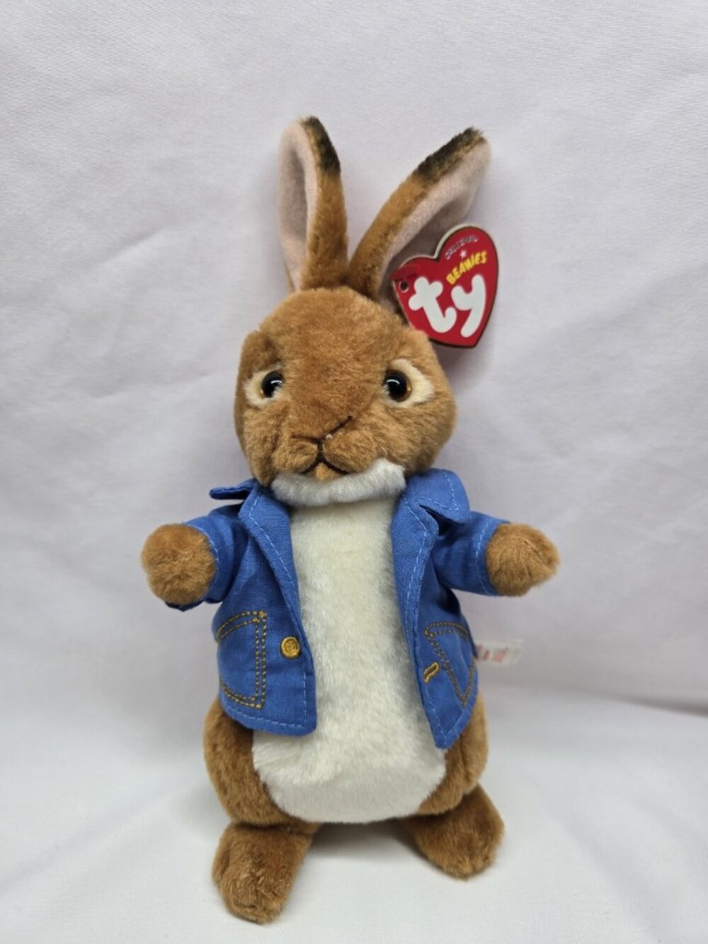 Ty Beanie Babies Peter Rabbit Plush Stuffed Animal 2017 Blue Jacket Retired